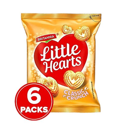 Britannia Little Hearts Classic Crunch (6x13)g Multipack