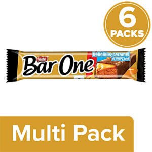 Nestle Bar One Nougat & Caramel Filled Chocolate Bar, 6x12g(Multipack)