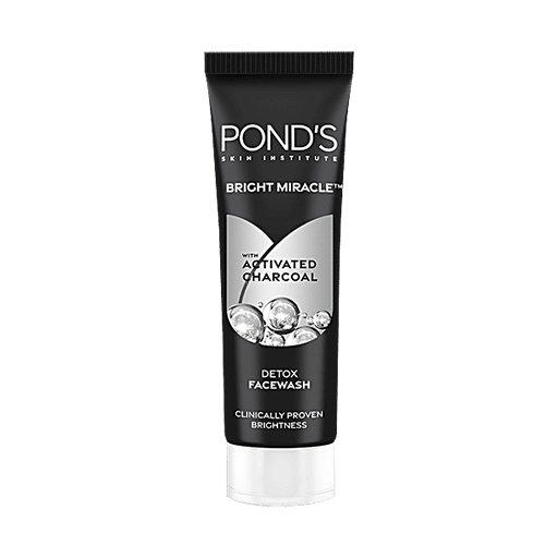 Pond's Bright Miracle Detox Facewash With 10X Power of Charcoal - 50g