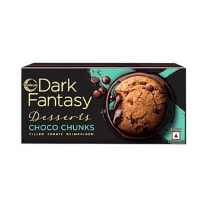Sunfeast Dark Fantasy Choco Chunks Choco Chip & Molten Choco Creme Filled Cookie - 75g