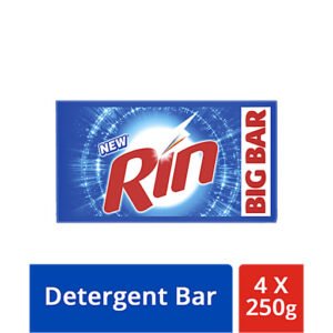 Rin Detergent Bar, 250g (Pack of 4)