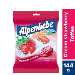 Alpenliebe Gold Cream Strawberry Toffee, 144g Pouch