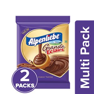 Alpenliebe Grande Eclairs Caramel Choco Chewy Toffee,2x120g (Multipack)
