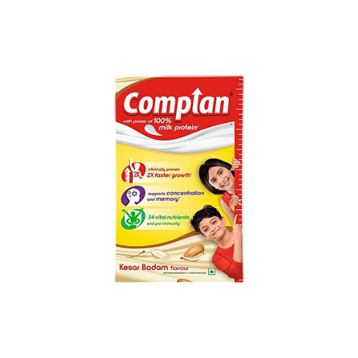 Complan Nutrition Drink Powder - For Kids, Kesar Badam Flavour, 500 g