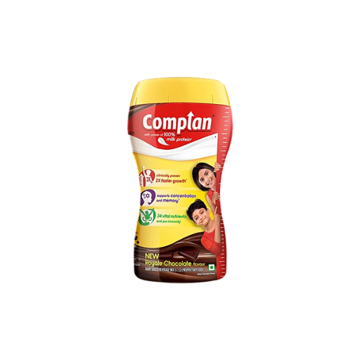 Complan Nutrition Drink Powder - For Kids, Royale Chocolate Flavour, 500g Jar