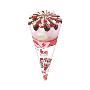 Arun Icecreams Berry Vanilla Flavoured Ice Cream Cone, 100 ml