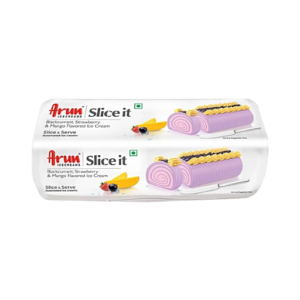 Arun Icecreams Blackcurrant, Strawberry & Mango Flavoured Ice Cream - Slice it, 700 g
