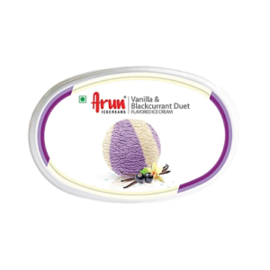 Arun Icecreams Vanilla & Blackcurrant Duet Flavoured Ice Cream, 125 ml Cup