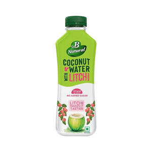 B Natural Coconut Water With Litchi - No Added Sugar, 750 ml