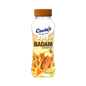 Cavins Badam Flavoured Milk, 180 ml PET Bottle
