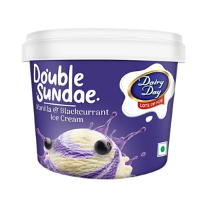 Dairy day Double Sundae Vanilla & Blackcurrant Ice Cream, 500 ml