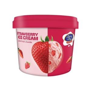 Dairy day Strawberry Ice Cream With Fruit Chunks, 500 ml