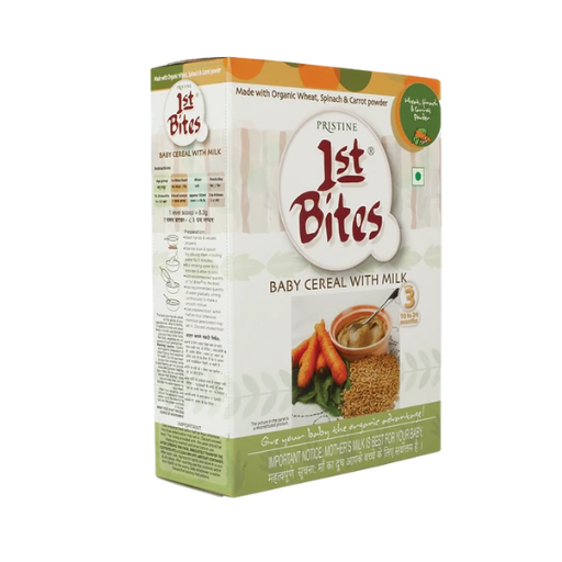Pristine 1st Bites Baby Cereal 300g | Organic Wheat, Spinach, Carrot | 10-24 months Stage 3