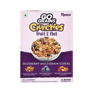 Manna Go Grain Crunchies - Fruit & Nut, Blueberry Multigrain Cereal 300g