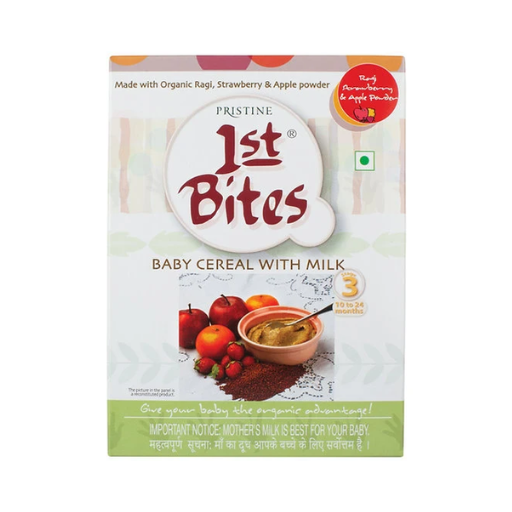 Pristine 1st Bites Baby Cereal 300g | Organic Ragi, Strawberry, Apple | 10-24 months Stage3