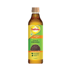 Saffola Cold Pressed Mustard Oil 1Ltr PET Bottle