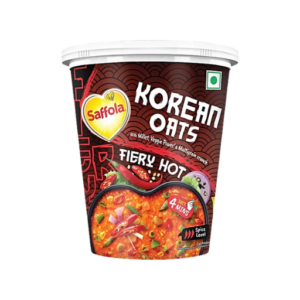 Saffola Korean Cuppa Oats Fiery Hot With Millet, Veggie Power & Multigrain Crunch 56g