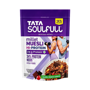 Tata Soulfull Hi-Protein Millet Muesli - Chocolate, Almond, Cranberry 350g