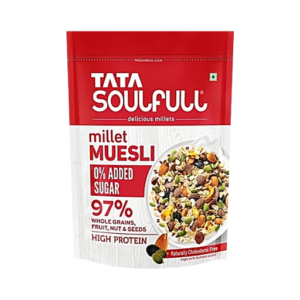 Tata Soulfull Millet Muesli - Whole Grains, Fruit, Nuts & Seeds, High In Protein, 0% Added Sugar