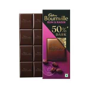 Cadbury Bournville Rum & Raisin 50% Dark Chocolate Bar 78g