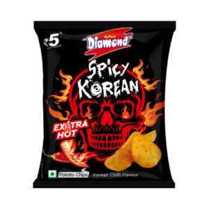 Yellow Diamond Spicy Korean Chilli Flavour Potato Chips 5rs Pack