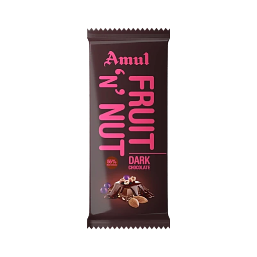 Amul Fruit N Nut, Dark Chocolate- 55% Rich In Cocoa