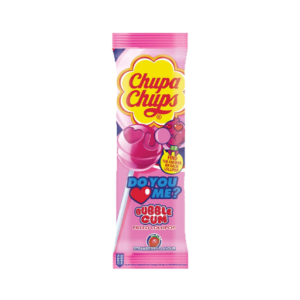 Chupa Chups Bubble Cum Filled Lollipop Strawberry Flavour
