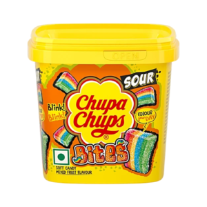 Chupa Chups Sour Bites Mix Fruit Flavour Soft Candy Tub 154g
