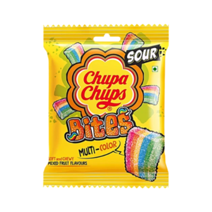 Chupa Chups Sour Bites Mixed Fruit Flavour Soft & Chewy Toffee 66g