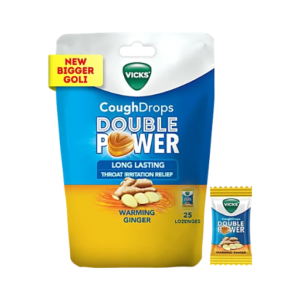 Vicks Cough Drops Double Power - Ginger (25 Pcs)