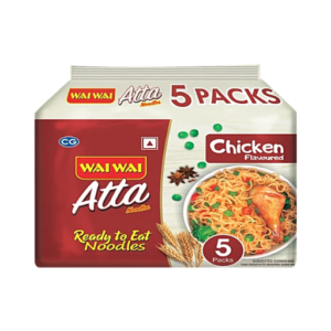 Wai Wai Chicken Flavoured Atta Noodles, 350 g (Pack of 5)