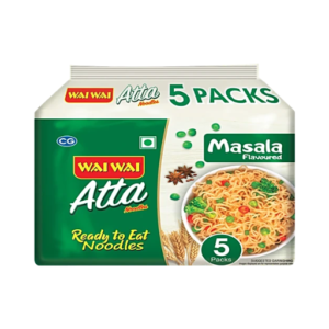 Wai Wai Masala Flavoured Atta Noodles, 350 g (Pack of 5)
